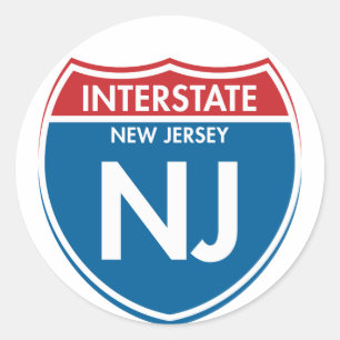 Interstate nytt - jersey NJ Runt Klistermärke