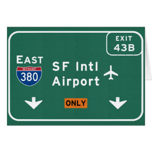 Interstate San Francisco CA SFO-flygplats I-380 E Hälsningskort
