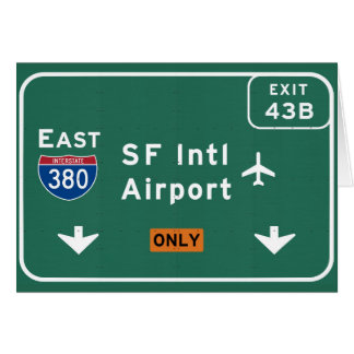 Interstate San Francisco CA SFO-flygplats I-380 E Hälsningskort