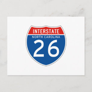 Interstate Sign 26 - North Carolina Vykort