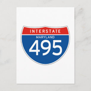 Interstate Sign 495 - Maryland Vykort