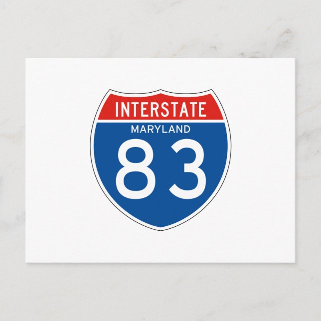 Interstate Sign 83 - Maryland Vykort (Framsida)