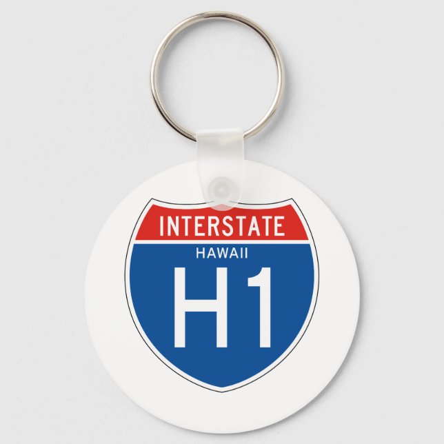 Interstate Sign H1 - Hawaii Nyckelring (Framsida)