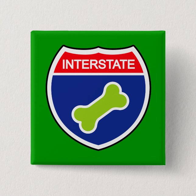 Interstate-tecken för Hund Bone Knapp (Framsida)