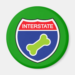 Interstate-tecken för Hund Bone Magnet