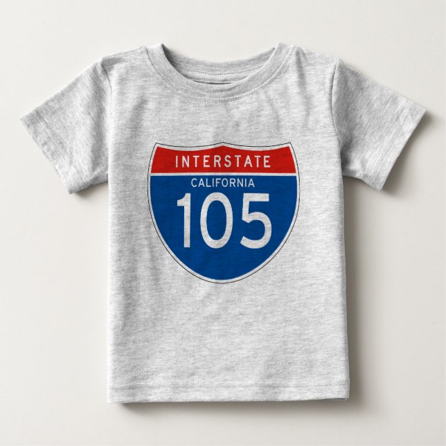 Interstate underteckna 105 - Kalifornien T Shirt (Framsida)