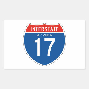 Interstate underteckna 17 - Arizona Rektangulärt Klistermärke