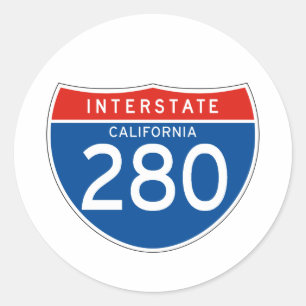 Interstate underteckna 280 - Kalifornien Runt Klistermärke