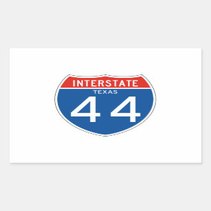 Interstate underteckna 44 - Texas Rektangulärt Klistermärke