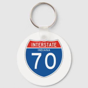 Interstate underteckna 70 - Indiana Nyckelring