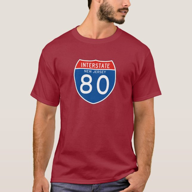 Interstate underteckna 80 - nytt - jerseyen t shirt (Framsida)