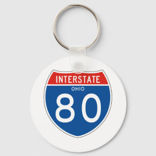 Interstate underteckna 80 - Ohio Nyckelring