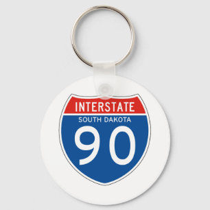 Interstate underteckna 90 - South Dakota Nyckelring