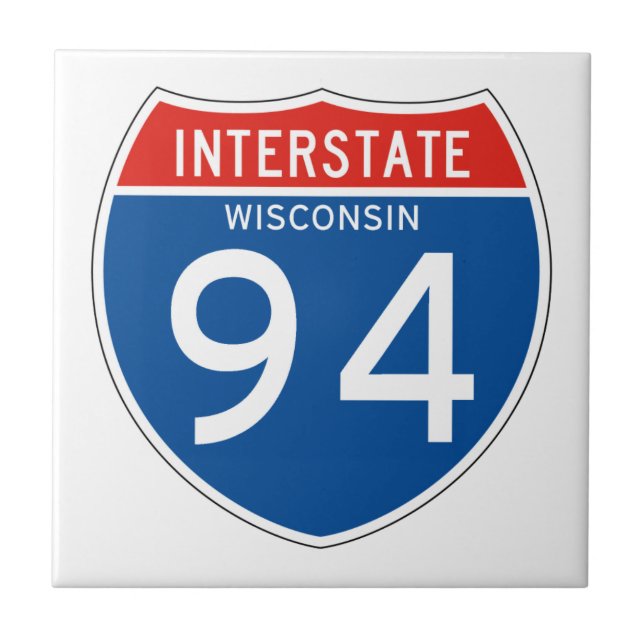 Interstate underteckna 94 - Wisconsin Kakelplatta (Framsidan)