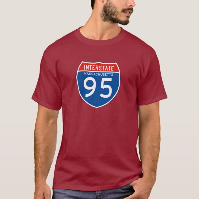 Interstate underteckna 95 - Massachusetts Tee (Framsida)