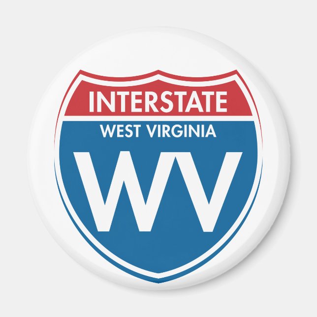 Interstate Väster Virginia WV Magnet (Framsidan)