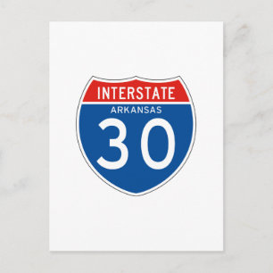 Interstatstecken 30 - Arkansas Vykort