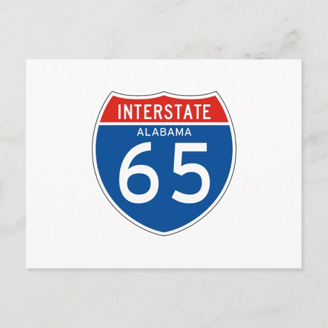 Interstatstecken 65 - Alabama Vykort (Framsida)
