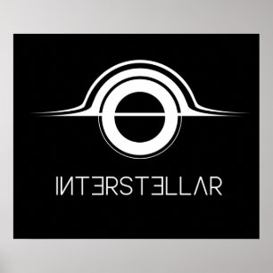 Interstellär Gargantua-logotyp vit Poster
