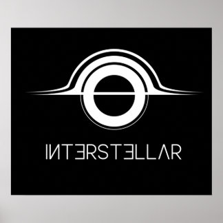 Interstellär Gargantua-logotyp vit Poster