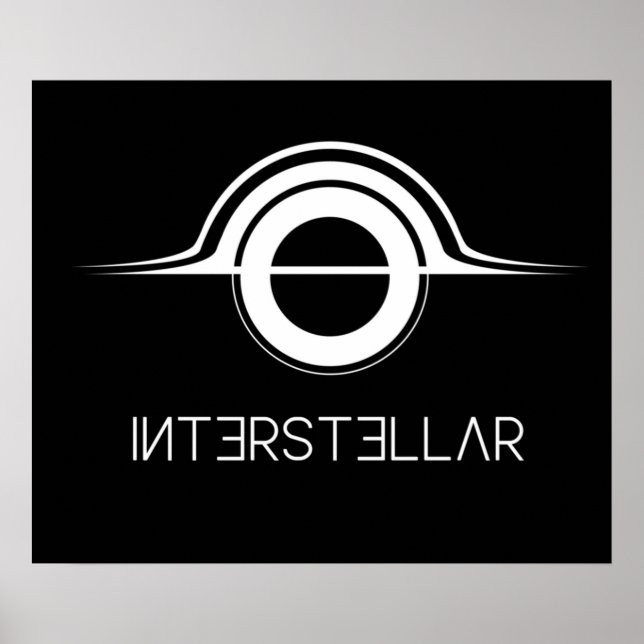 Interstellär Gargantua-logotyp vit Poster (Framsidan)