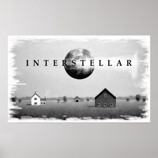 Interstellär svart och vit poster