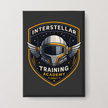 Interstellar Training Academy Sci-Fi Emblem Button