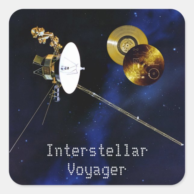 Interstellär Voyager-rymdfarkoster Fyrkantigt Klistermärke (Framsida)