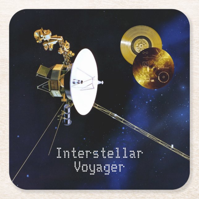 Interstellära Voyager rymdfarkoster Underlägg Papper Kvadrat (Framsidan)