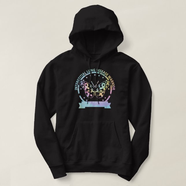 Interstitial Lung Disease betterfly ribbon awarene Hoodie (Design framsida)