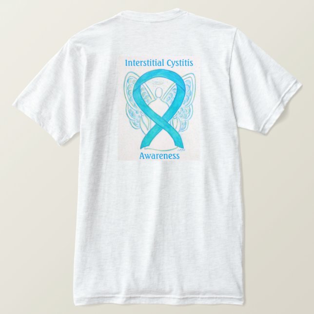 Interstitiell cystit (IC) Medvetenhet Ribbon Shirt T (Design baksida)