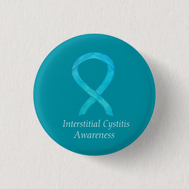 Interstitiell cystitis Awareness Ribbon Anpassning Knapp (Framsida)