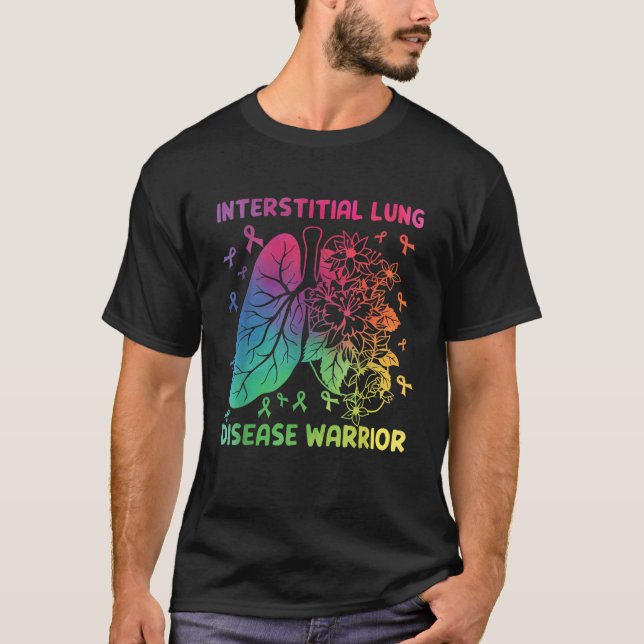 Interstitiell lungsjukdom Warrior Rosett band T Shirt (Framsida)