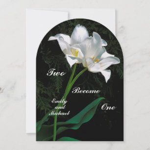 INTERTWINING WHITE LILIES/"TVÅ BLIR EN" INBJUDNINGAR