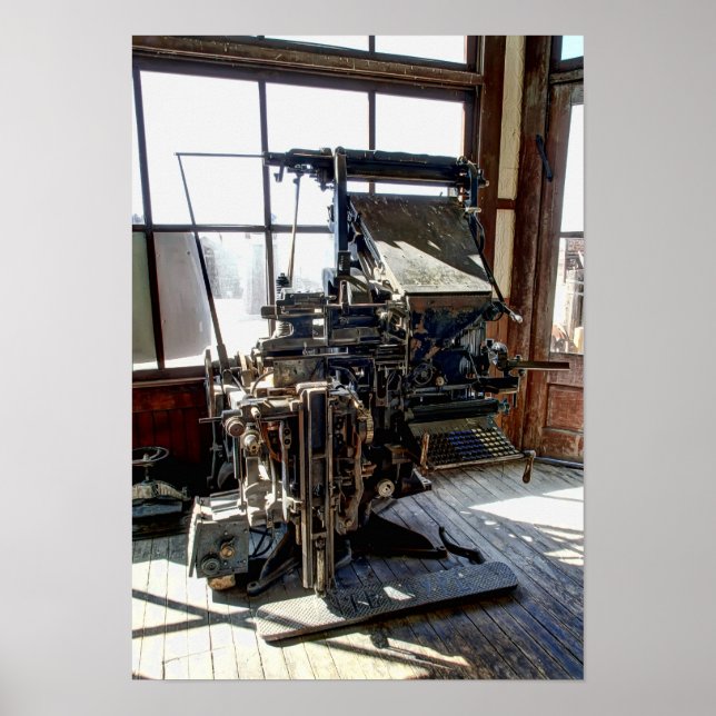 INTERTYPEN NEWSPAPER TYPESETTE MASKIN POSTER (Framsidan)