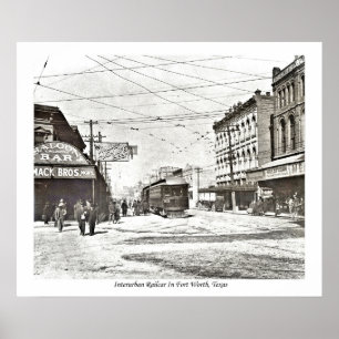 Interurban järnvägar i centrala Fort Worth, Texas  Poster