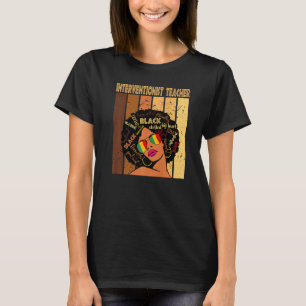 Interventionistisk lärare Afro African Black Histo T Shirt