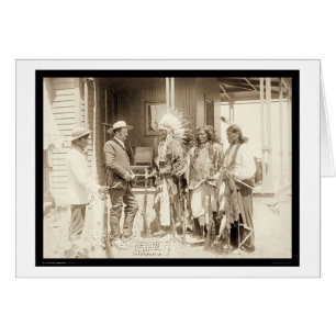 Interview Three Cheyenne Indians SD 1887 Hälsningskort