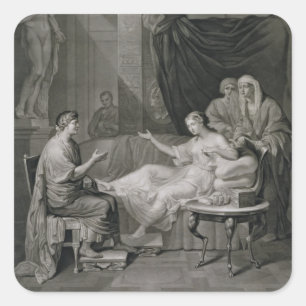 Intervju med Augustus och Cleopatra, graverad Fyrkantigt Klistermärke