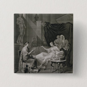 Intervjun av Augustus och Cleopatra som inristas Knapp