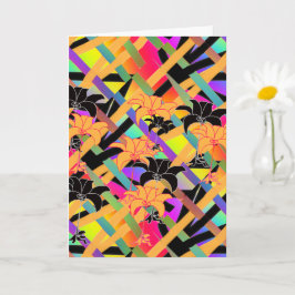 Interwoven Blommigt-mappat gratulationskort Kort