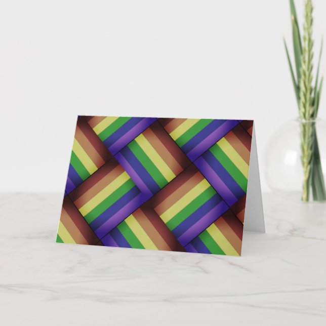 Interwoven LGBT Gay pride Rainbow Ribbon! Kort (Framsida)