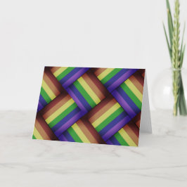 Interwoven LGBT Gay pride Rainbow Ribbon! Kort