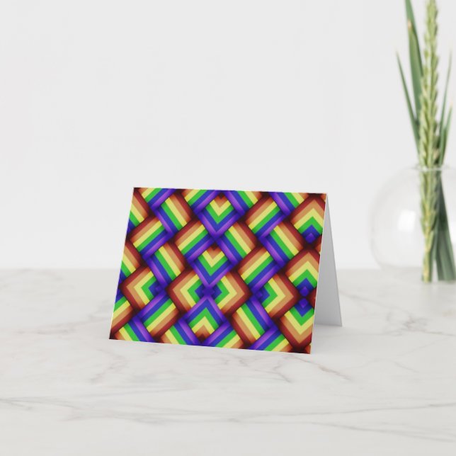 Interwoven LGBT Gay pride Rainbow Ribbon! Kort (Framsida)