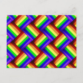 Interwoven LGBT Gay pride Rainbow Ribbon! Vykort
