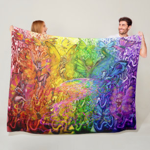 Interwoven Magic Rainbow Fleecefilt