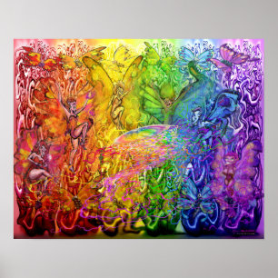 Interwoven Magic Rainbow Poster