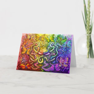 Interwoven Rainbow Party Card Kort