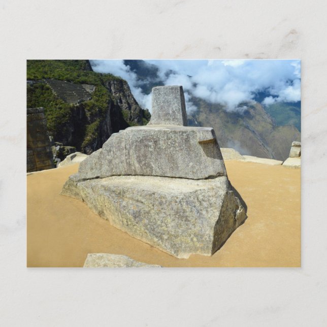 Inti Watana Stone Calendar på Machu Picchu, Peru Vykort (Framsida)