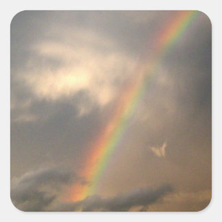 Intill ljusmärket (Blå himmel) Fyrkantigt Klistermärke